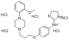 1H-Imidazol-2-amine, 4,5-dihydro-N-(4-(3-(4-(2-methoxyphenyl)-1-pipera zinyl)propoxy)phenyl)-, pentahydrochloride Struktur