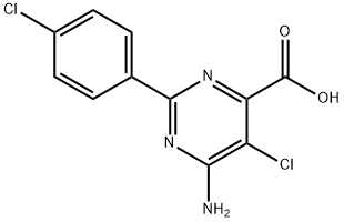 6-AMINO-5-CHLORO-2-(4-CHLORO-PHENYL)-PYRIMIDINE-4-CARBOXYLIC ACID Struktur