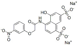 disodium 5-hydroxy-4-[[(3-nitrophenoxy)acetyl]amino]naphthalene-1,7-disulphonate Struktur