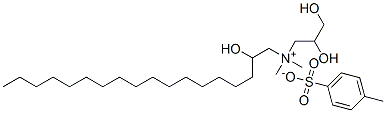 (2,3-dihydroxypropyl)(2-hydroxyoctadecyl)dimethylammonium toluene-p-sulphonate Struktur