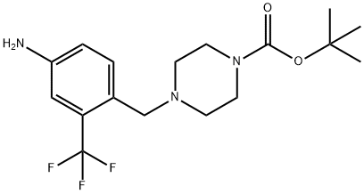 4-(4-Boc-piperazin-1-yl-methyl)-2-trifluoromethylaniline Struktur