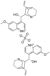 bis[(9S)-10,11-dihydro-9-hydroxy-6'-methoxycinchonanium] sulphate Struktur