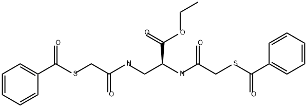 ethyl (2S)-2,3-bis[(2-benzoylsulfanylacetyl)amino]propanoate Struktur