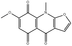 Furo[2,3-b]quinoline-4,5,8(9H)-trione,  7-methoxy-9-methyl- Struktur