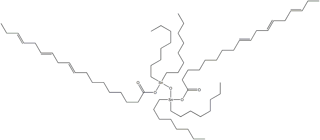 (9Z,12Z,15Z)-1,3-bis(octadeca-9,12,15-trienoyloxy)-1,1,3,3-tetraoctyldistannoxane Struktur