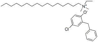 ethylhexadecyldimethylammonium 2-benzyl-4-chlorophenolate Struktur