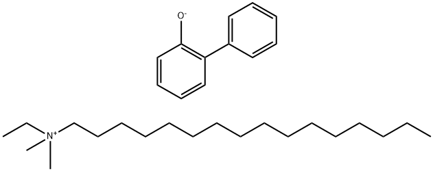 ethylhexadecyldimethylammonium 2-phenylphenolate Struktur