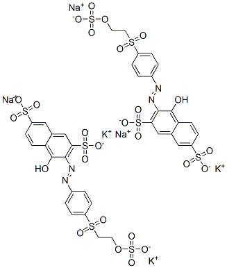 4-hydroxy-3-[[4-[[2-(sulphooxy)ethyl]sulphonyl]phenyl]azo]naphthalene-2,7-disulphonic acid, potassium sodium salt Struktur