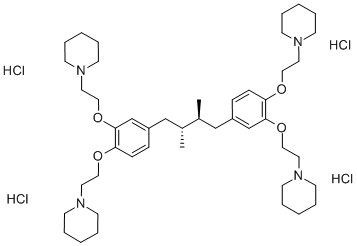 PIPERIDINE, 1,1',1'',1'''-[[(2R,3S)-2,3-DIMETHYL-1,4-BUTANEDIYL]BIS[4,1,2-BENZENETRIYLBIS(OXY-2,1-ETHANEDIYL)]]TETRAKIS HCL Struktur