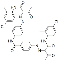 4-[[1-[[(4-chloro-o-tolyl)amino]carbonyl]-2-oxopropyl]azo]-N-[4-[[1-[[(4-chloro-o-tolyl)amino]carbonyl]-2-oxopropyl]azo]phenyl]benzamide  Struktur