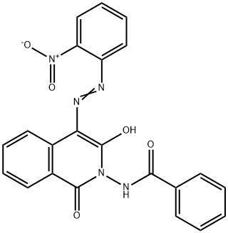 N-[3-hydroxy-4-[(2-nitrophenyl)azo]-1-oxo-2(1H)-isoquinolyl]benzamide  Struktur