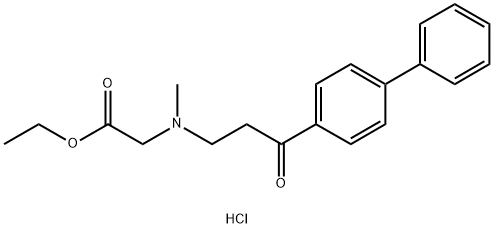 Glycine, N-(3-(1,1'-biphenyl)-4-yl-3-oxopropyl)-N-methyl-, ethyl ester, hydrochloride Struktur