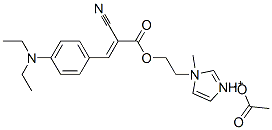 1-[2-[[2-cyano-3-[4-(diethylamino)phenyl]-1-oxoallyl]oxy]ethyl]-1-methyl-1Himidazolium acetate Struktur