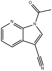 1-Acetyl-3-cyano-7-azaindole,  1-Acetyl-1H-pyrrolo[2,3-b]pyridine-3-carbonitrile Struktur