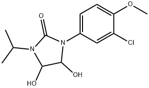 1-(3-chloro-4-methoxyphenyl)-4,5-dihydroxy-3-isopropyltetrahydro-2H-imidazol-2-one Struktur