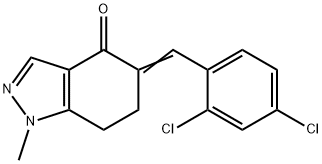 5-[(E)-(2,4-dichlorophenyl)methylidene]-1-methyl-1,5,6,7-tetrahydro-4H-indazol-4-one Struktur