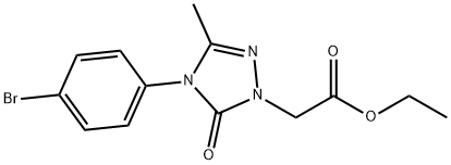 ethyl 2-[4-(4-bromophenyl)-3-methyl-5-oxo-4,5-dihydro-1H-1,2,4-triazol-1-yl]acetate Struktur