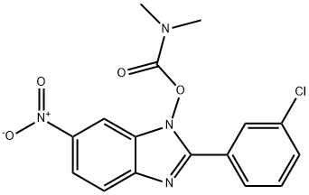 2-(3-chlorophenyl)-1-{[(dimethylamino)carbonyl]oxy}-6-nitro-1H-1,3-benzimidazole Struktur