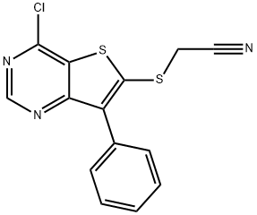 2-[(4-chloro-7-phenylthieno[3,2-d]pyrimidin-6-yl)sulfanyl]acetonitrile Struktur