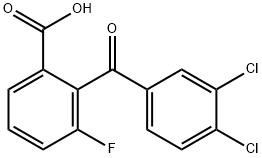 2-(3,4-dichlorobenzoyl)-3-fluorobenzenecarboxylic acid Struktur