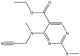 ethyl 4-[(cyanomethyl)(methyl)amino]-2-(methylsulfanyl)-5-pyrimidinecarboxylate Struktur