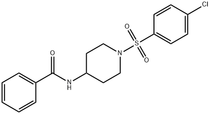 N-{1-[(4-chlorophenyl)sulfonyl]-4-piperidinyl}benzenecarboxamide Struktur