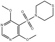 4-[(4,6-dimethoxy-5-pyrimidinyl)sulfonyl]thiomorpholine Struktur