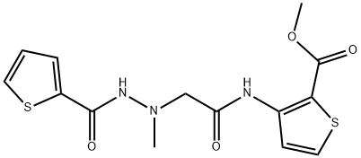 methyl 3-({2-[1-methyl-2-(2-thienylcarbonyl)hydrazino]acetyl}amino)-2-thiophenecarboxylate Struktur