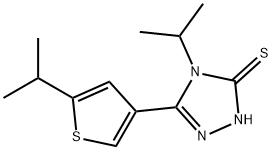 4-ISOPROPYL-5-(5-ISOPROPYLTHIEN-3-YL)-4H-1,2,4-TRIAZOLE-3-THIOL Struktur