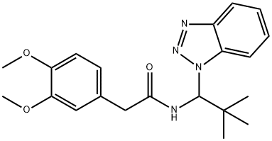 N-[1-(1H-Benzotriazol-1-yl)-2,2-dimethylpropyl]-3,4-dimethoxybenzeneacetamide Struktur