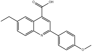 6-ethyl-2-(4-methoxyphenyl)quinoline-4-carboxylic acid Struktur