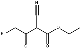 Acetoacetic acid, -gamma--bromo--alpha--cyano-, ethyl ester Struktur