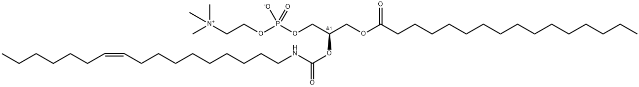 1-palmitoyl-2-heptadec-10-enylcarbamyloxy-sn-glycero-3-phosphorylcholine Struktur