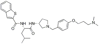 Benzo[b]thiophene-2-carboxaMide, N-[(1S)-1-[[[(3R)-1-[[4-[3-(diMethylaMino)propoxy]phenyl]Methyl]-3-pyrrolidinyl]aMino]carbonyl]-3-Methylbutyl]- Struktur