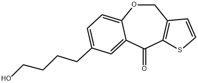 4-(4,10-dihydro-10-oxothieno(3,2-c)(1)-benzoxepin-8-yl)butanol Struktur