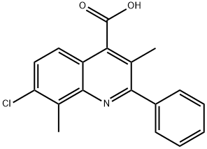 7-CHLORO-3,8-DIMETHYL-2-PHENYLQUINOLINE-4-CARBOXYLIC ACID Struktur