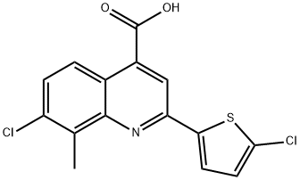 7-CHLORO-2-(5-CHLOROTHIEN-2-YL)-8-METHYLQUINOLINE-4-CARBOXYLIC ACID Struktur