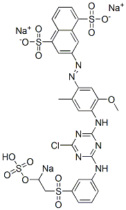 3-[4-[4-Chloro-6-[3-(2-sodiosulfooxyethyl)sulfonylanilino]-1,3,5-triazin-2-ylamino]-5-methoxy-2-methylphenylazo]-1,5-naphthalenedisulfonic acid disodium salt Struktur