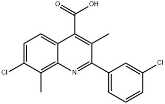 7-CHLORO-2-(3-CHLOROPHENYL)-3,8-DIMETHYLQUINOLINE-4-CARBOXYLIC ACID Struktur