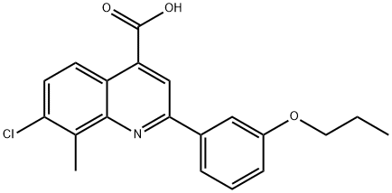 7-CHLORO-8-METHYL-2-(3-PROPOXYPHENYL)QUINOLINE-4-CARBOXYLIC ACID Struktur