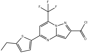 5-(5-ethyl-2-thienyl)-7-(trifluoromethyl)pyrazolo[1,5-a]pyrimidine-2-carbonyl chloride Struktur