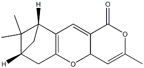 (7R,9R)-7,9-Methano-3,8,8-trimethyl-4a,5,8,9-tetrahydro-1H,7H-pyrano[4,3-b]benzopyran-1-one Struktur