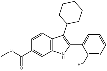 METHYL 3-CYCLOHEXYL-2-(2-HYDROXYPHENYL)-1H-INDOLE-6-CARBOXYLATE Struktur