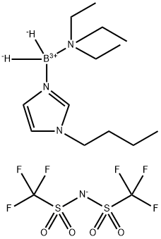 (1-Butyl-1H-imidazol-3-ium-3-yl)(trimethylammonio)dihydroborate bis(trifluoromethylsulfonyl)amide Struktur