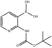 2-(叔丁氧羰基氨基)吡啶-3-硼酸 結(jié)構(gòu)式