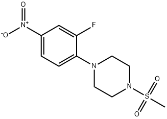 1-(2-fluoro-4-nitrophenyl)-4-(methylsulfonyl)piperazine Struktur