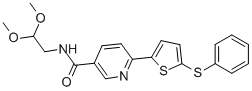 N-(2,2-DIMETHOXYETHYL)-6-(5-(PHENYLTHIO)THIOPHEN-2-YL)NICOTINAMIDE Struktur