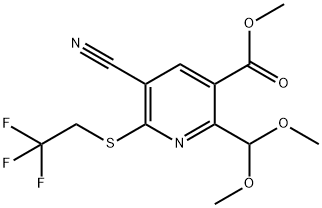 METHYL 5-CYANO-2-(DIMETHOXYMETHYL)-6-(2,2,2-TRIFLUOROETHYLTHIO)NICOTINATE Struktur