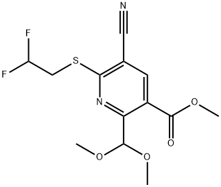 METHYL 5-CYANO-6-(2,2-DIFLUOROETHYLTHIO)-2-(DIMETHOXYMETHYL)NICOTINATE Struktur