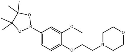 4-(2-[2-METHOXY-4-(4,4,5,5-TETRAMETHYL-[1,3,2]DIOXABOROLAN-2-YL)-PHENOXY]-ETHYL)-MORPHOLINE Struktur